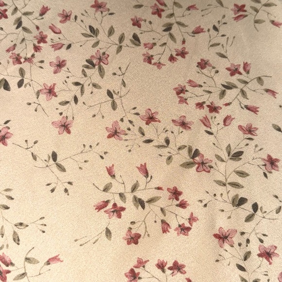 Vintage David Warren New York Floral 100% Silk Skirt Size 10P Cream Pink - Picture 4 of 7